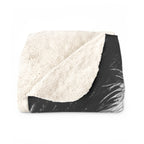 Golden Retriever Charcoal sherpa blanket by Tritan, folded