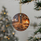 Golden Retriever Christmas Storybook ceramic ornament by Tritan, context