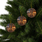 Golden Retriever Christmas Storybook ceramic ornament by Tritan, set
