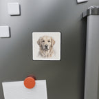 Golden Retriever Graphite die-cut magnet by Tritan, on the fridge