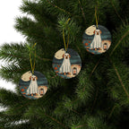 Golden Retriever Halloween Poster ceramic ornament by Tritan, set