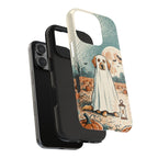 Golden Retriever Halloween tough phone case by Tritan, two-piece layers