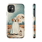 Golden Retriever Halloween tough phone case by Tritan, front and side
