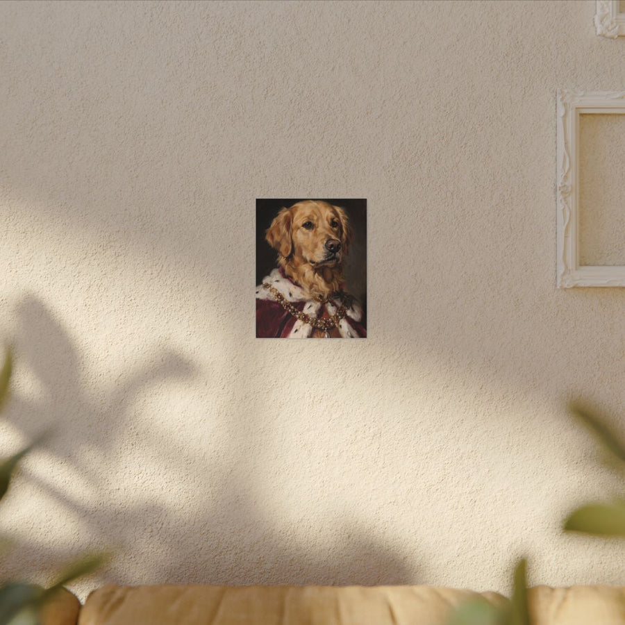 Golden Retriever Kings & Queens Royal Portrait Canvas Wall Art, Regal Dog Painting, Golden Retriever Lover Gift, Stretched Canvas