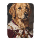 Golden Retriever Kings & Queens sherpa blanket by Tritan, front