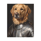 Golden Retriever Medieval Knight canvas print by Tritan, front