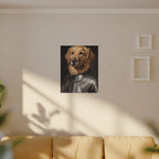 Golden Retriever Medieval Knight canvas print by Tritan, sofa wall