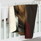 Golden Retriever Medieval Knight Portrait Regal Throw Blanket | Premium Dog Prints | Tritan