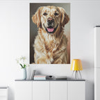 Golden Retriever Oil Portrait canvas print by Tritan, desk wall