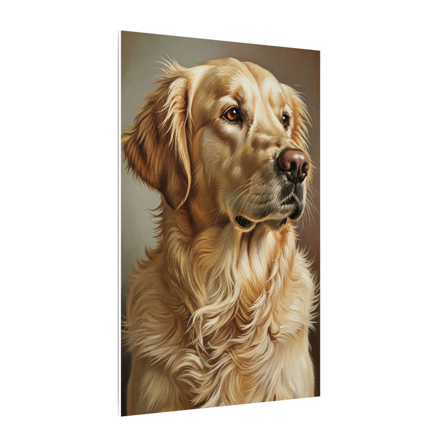 Golden Retriever Oil Portrait canvas print by Tritan, side