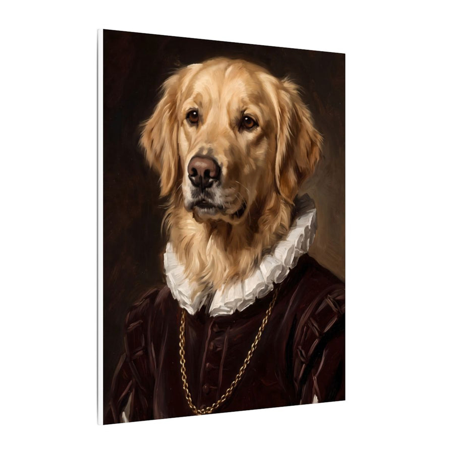 Golden Retriever Renaissance Royal canvas print by Tritan, side
