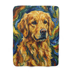 Golden Retriever Post-Impressionist sherpa blanket by Tritan, front