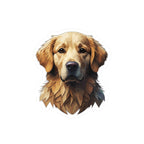 Golden Retriever Low Poly vinyl sticker by Tritan, front