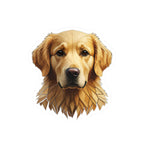 Golden Retriever Low Poly vinyl sticker by Tritan, front
