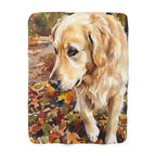 Golden Retriever Watercolor sherpa blanket by Tritan, front