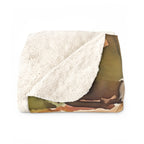 Golden Retriever Watercolor sherpa blanket by Tritan, folded