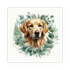 Golden Retriever Watercolor vinyl sticker by Tritan, front