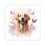 Golden Retriever Watercolor vinyl sticker by Tritan, front