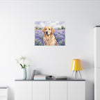 Golden Retriever Watercolor canvas print by Tritan, desk wall