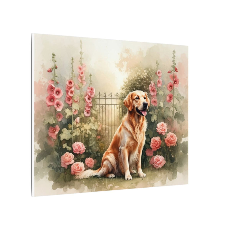 Golden Retriever Watercolor canvas print by Tritan, side