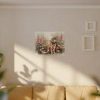 Golden Retriever Watercolor canvas print by Tritan, sofa wall