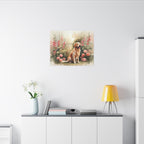Golden Retriever Watercolor canvas print by Tritan, desk wall