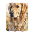 Golden Retriever Watercolor sherpa blanket by Tritan, front