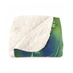 Golden Retriever Watercolor sherpa blanket by Tritan, folded
