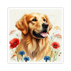 Golden Retriever Watercolor vinyl sticker by Tritan, front