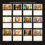 Inside look at four seasonal monthly spreads from the Golden Retriever 2027 Printable Wall Calendar PDF