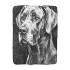 Great Dane Charcoal sherpa blanket by Tritan, front