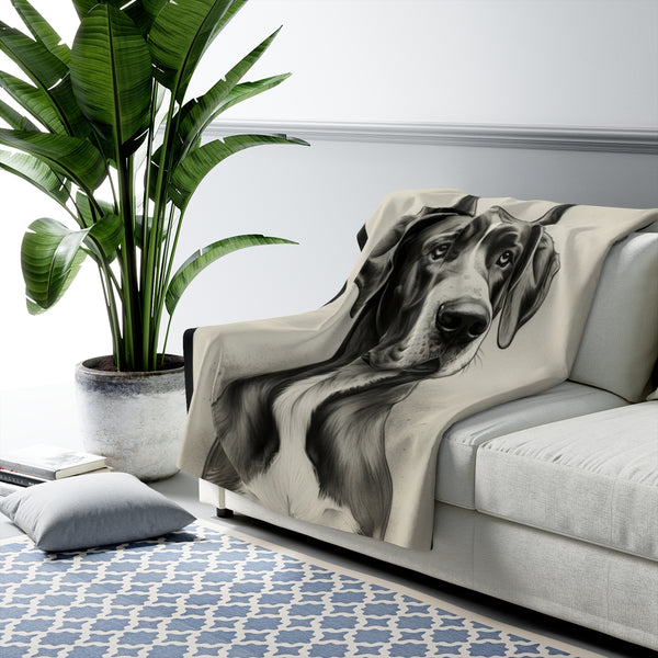 Great Dane Charcoal Throw Blanket | Premium Dog Prints | Tritan — Lifestyle View