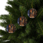 Great Dane Christmas Storybook ceramic ornament by Tritan, set