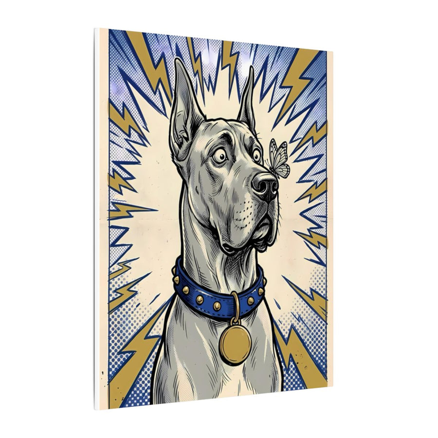 Great Dane Comic Pop Art canvas print by Tritan, side