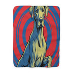 Great Dane Comic Art - Dynamic Pop Art Dog Wall Decor with Retro Halftone Style Throw Blanket | Premium Dog Prints | Tritan