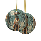 Great Dane Halloween Poster ceramic ornament by Tritan, front and back