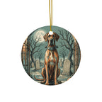 Great Dane Halloween Poster ceramic ornament by Tritan, front