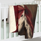 Great Dane Kings & Queens sherpa blanket by Tritan, on bed