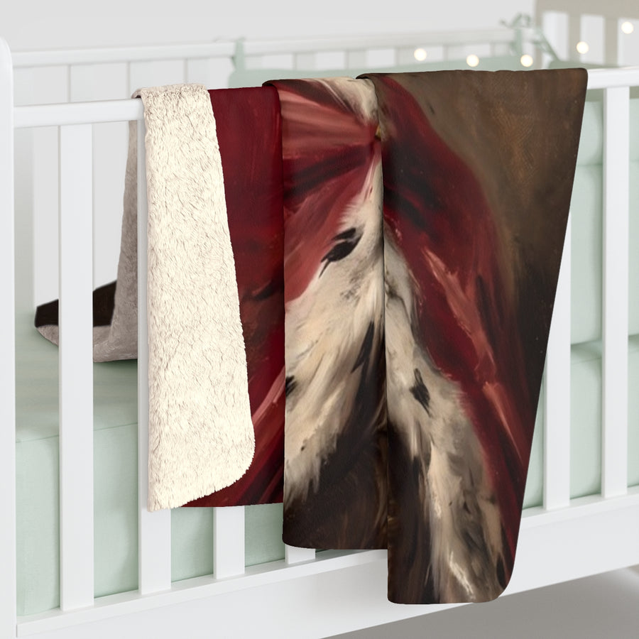 Great Dane Kings & Queens sherpa blanket by Tritan, on bed