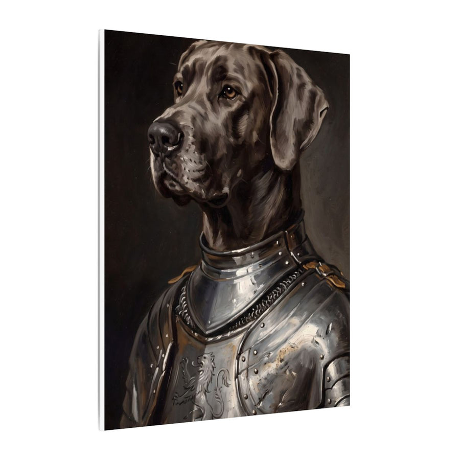 Great Dane Medieval Knight canvas print by Tritan, side