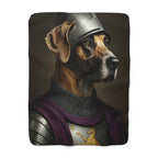 Great Dane Medieval Knight Portrait Regal Throw Blanket | Premium Dog Prints | Tritan