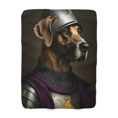 Great Dane Medieval Knight Portrait Regal Throw Blanket | Premium Dog Prints | Tritan