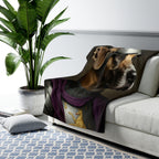 Great Dane Medieval Knight Portrait Regal Throw Blanket | Premium Dog Prints | Tritan