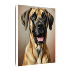 Great Dane Oil Portrait Canvas Art | Stretched Dog Wall Decor | Pet Lover Gift | Warm Painting Print