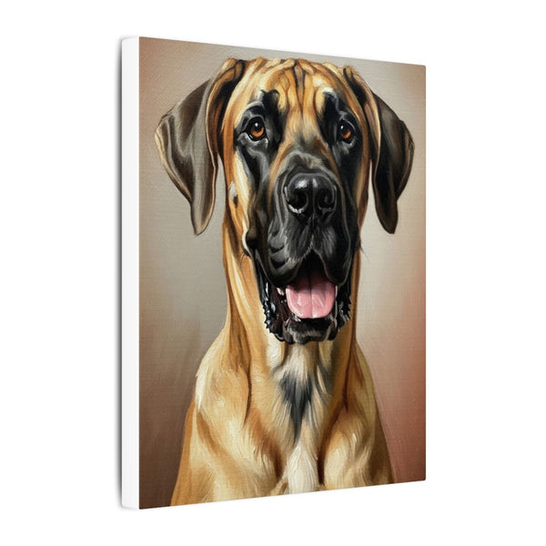Great Dane Oil Portrait Canvas Art | Stretched Dog Wall Decor | Pet Lover Gift | Warm Painting Print