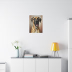 Great Dane Oil Portrait Canvas Art | Stretched Dog Wall Decor | Pet Lover Gift | Warm Painting Print