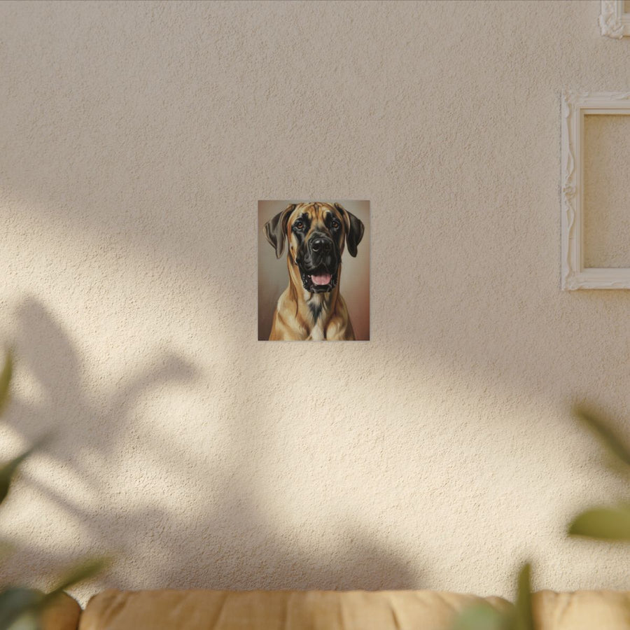 Great Dane Oil Portrait Canvas Art | Stretched Dog Wall Decor | Pet Lover Gift | Warm Painting Print