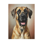 Great Dane Oil Portrait Canvas Art | Stretched Dog Wall Decor | Pet Lover Gift | Warm Painting Print
