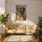 Great Dane Oil Portrait canvas print by Tritan, sofa wall