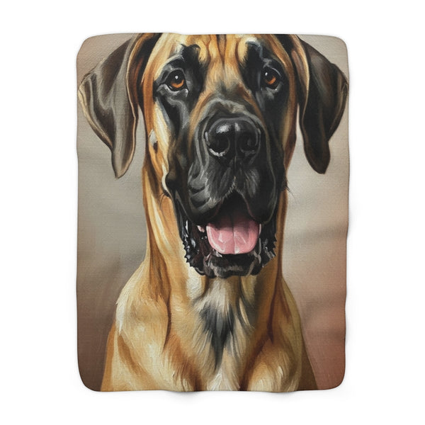 Great Dane Oil Portrait Warm Throw Blanket | Premium Dog Art | Tritan